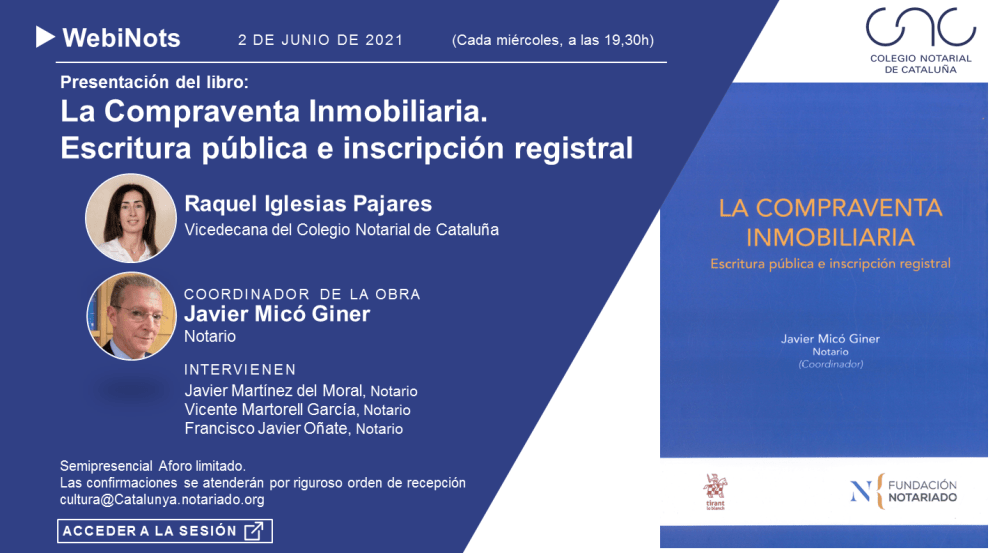 Presentación del libro:La Compraventa Inmobiliaria. Escritura pública e inscripción registral