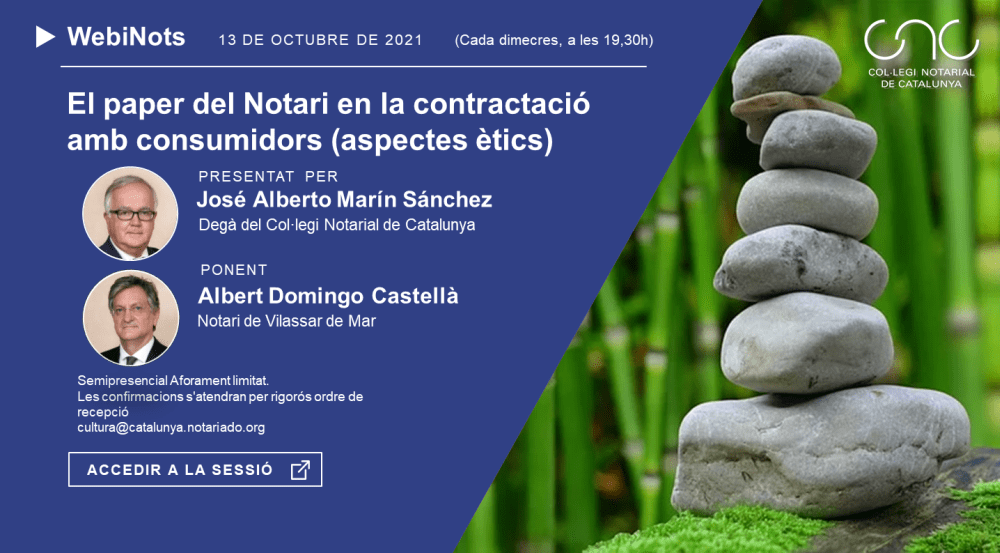 El paper del Notari en la contractació amb consumidors (aspectes ètics)