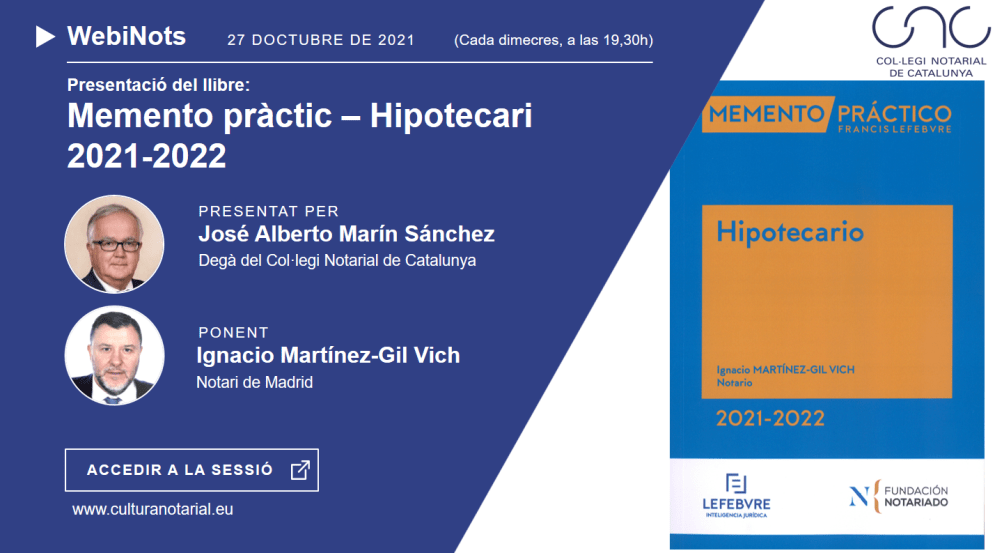 Presentació del llibre: Memento pràctic – Hipotecari 2021-2022