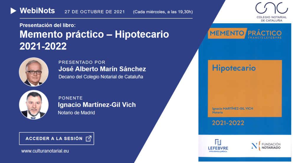 Presentación del libro: Memento práctico – Hipotecario 2021-2022
