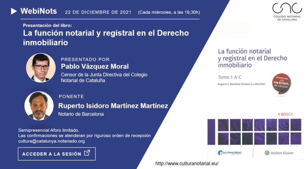 Presentación del libro: La función notarial y registral en el Derecho inmobiliario