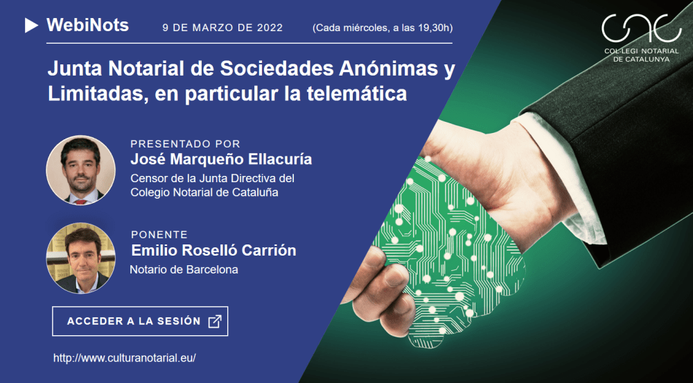 Junta Notarial de Sociedades Anónimas y Limitadas, en particular la telemática