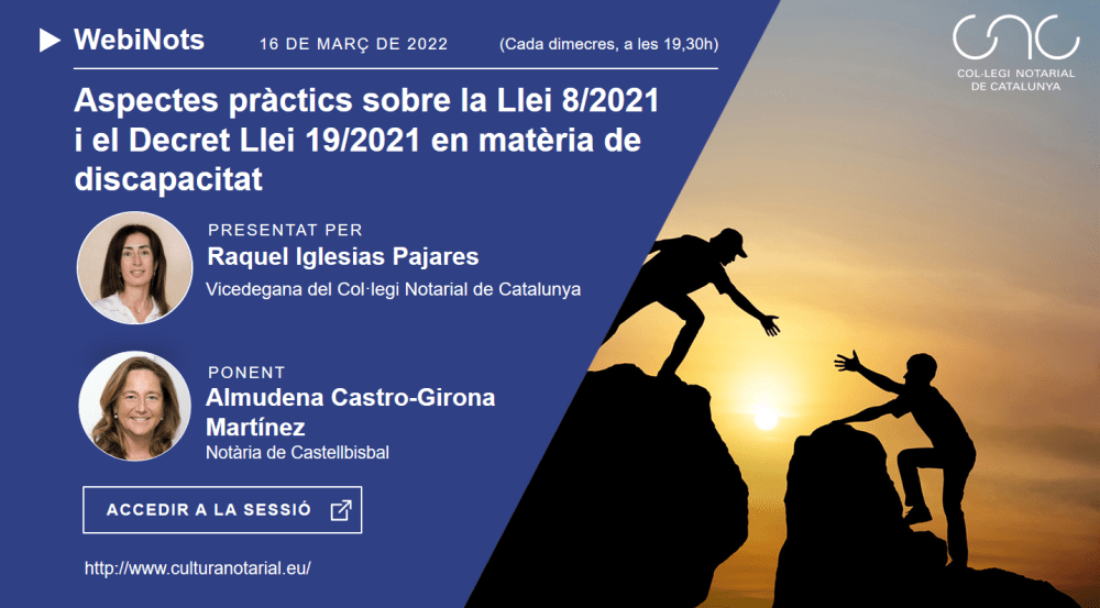 Aspectes pràctics sobre la Llei 8/2021 i el Decret Llei 19/2021 en matèria de discapacitat