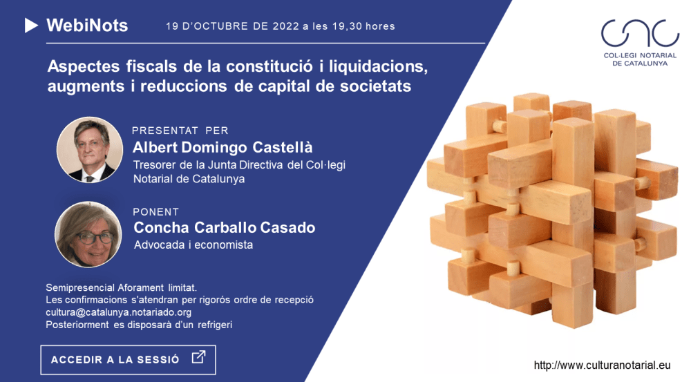 Aspectes fiscals de la constitució i liquidacions, augments i reduccions de capital de societats