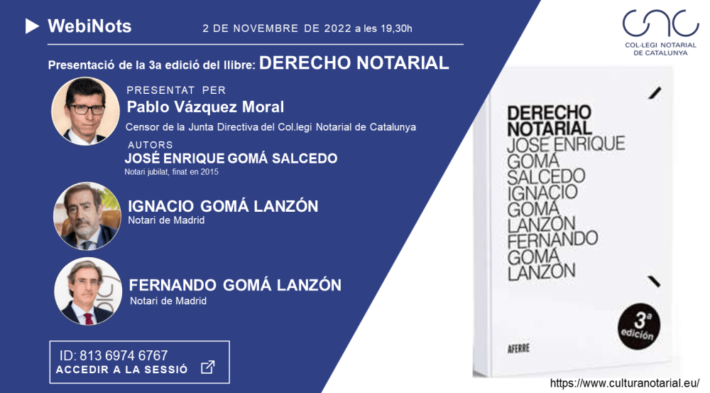 Presentació de la 3a edició del llibre: DERECHO NOTARIAL