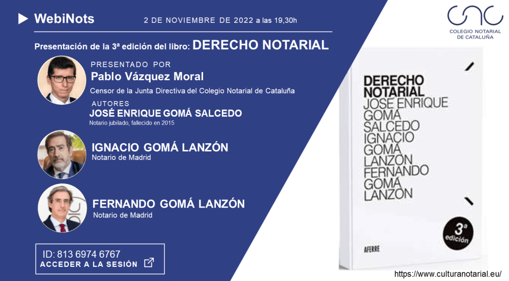 Presentación de la 3ª edición del libro: DERECHO NOTARIAL