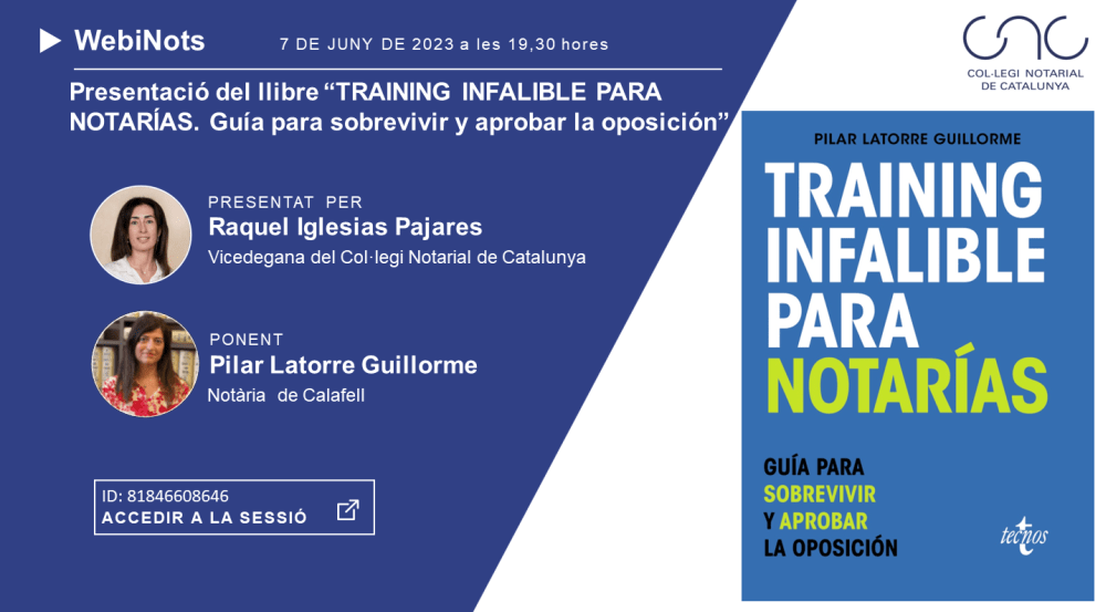 Presentació del llibre “TRAINING INFALIBLE PARA NOTARÍAS. Guía para sobrevivir y aprobar la oposición”