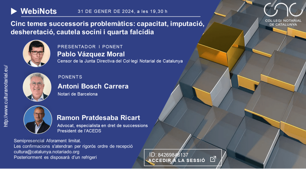 Cinc temes successoris problemàtics: capacitat, imputació, desheretació, cautela socini i quarta falcídia