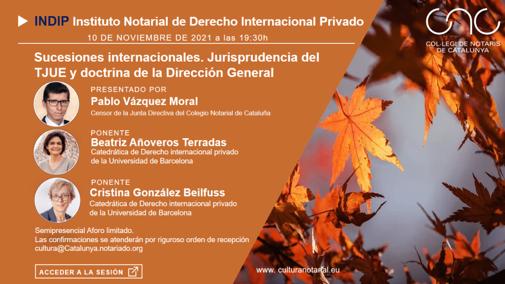 INDIP – Sucesiones internacionales. Jurisprudencia del TJUE y doctrina de la Dirección General