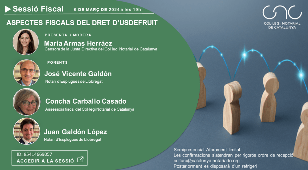 Sessió Fiscal – Aspectes fiscals del dret d’usdefruit