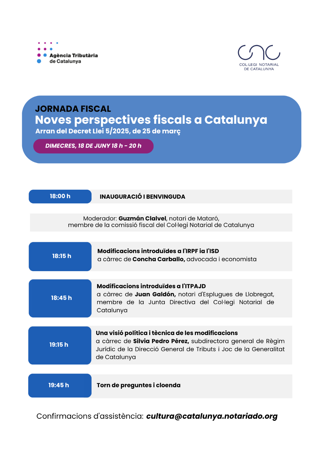 Jornada Fiscal Noves perspectives fiscals a Catalunya